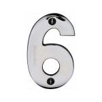 M Marcus Heritage Brass Numeral 6 - Face Fix 76mm Heavy font